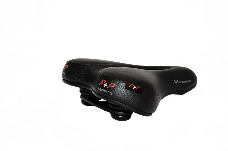P&P Luftikus Neo Bequemsattel schwarz, Unisex  Ergonomischer Fahrradsattel mit Komfortpolsterung und Luftkammer, ideal für City- und Trekkingräder