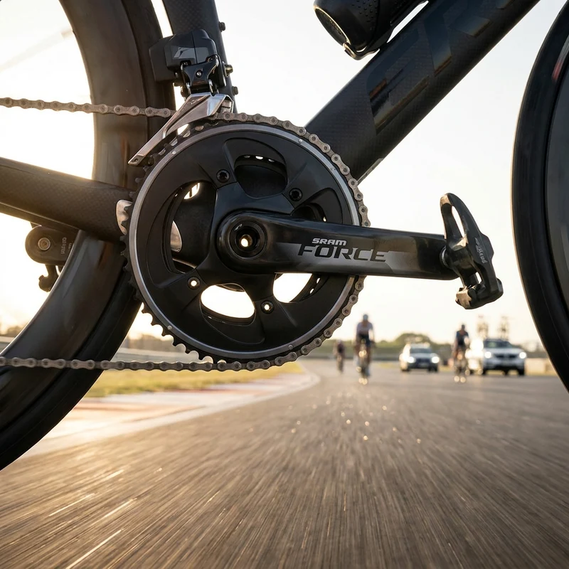 SRAM Force Aero E1 Kurbelgarnitur 175 mm - maximale Aero-Performance für Zeitfahrrennen