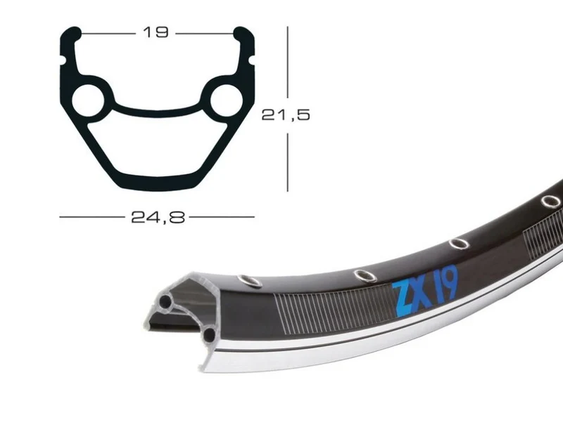 EXAL ZX19 Felge 28 Zoll 19-622, 36 Loch, Schwarz