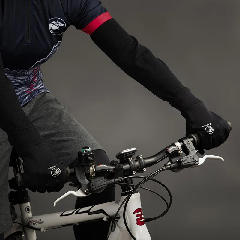 CHIBA Polarfleece - Radhandschuhe XS schwarz, Polartec-Fleece, Touchfinger, Silikondruck