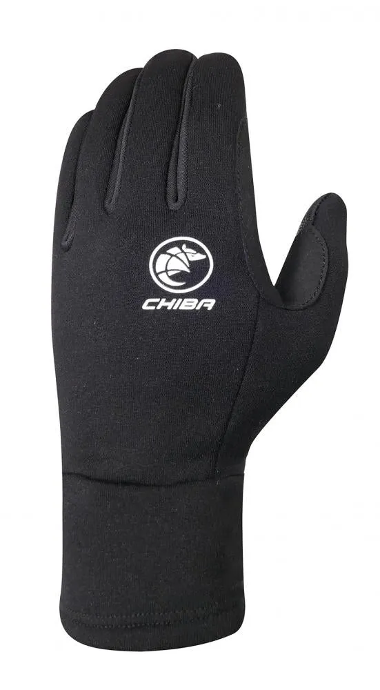 CHIBA Polarfleece - Radhandschuhe XS schwarz, Polartec-Fleece, Touchfinger, Silikondruck