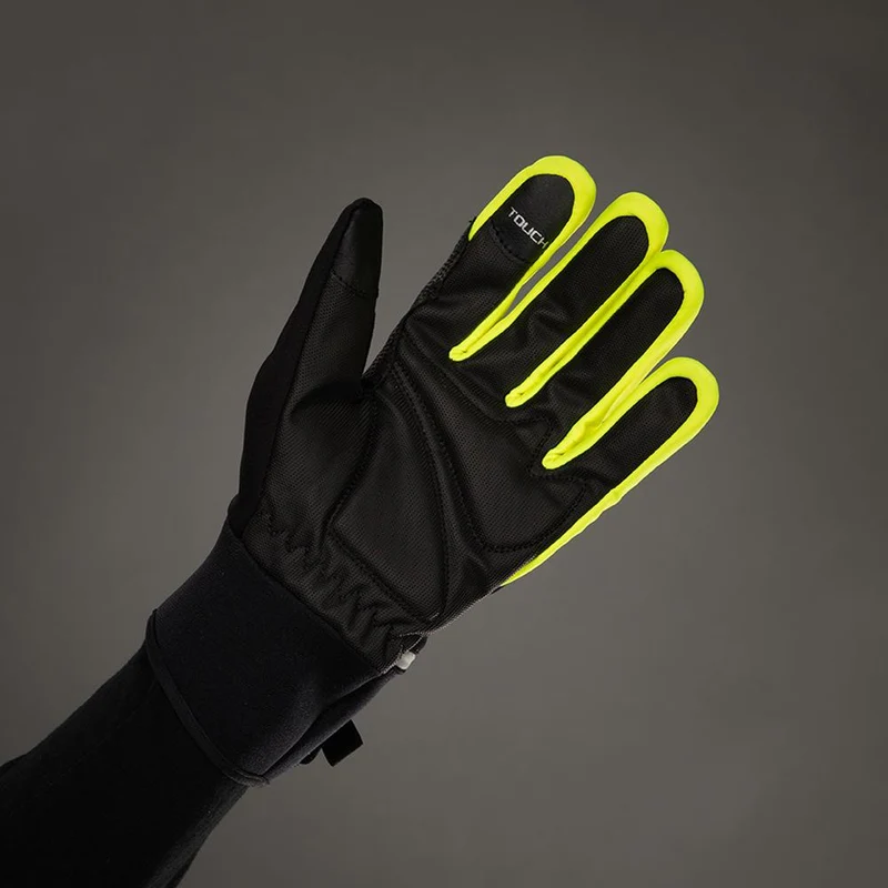 CHIBA Phantom - Radhandschuhe XS schwarz/neongelb, winddicht & touchfähig