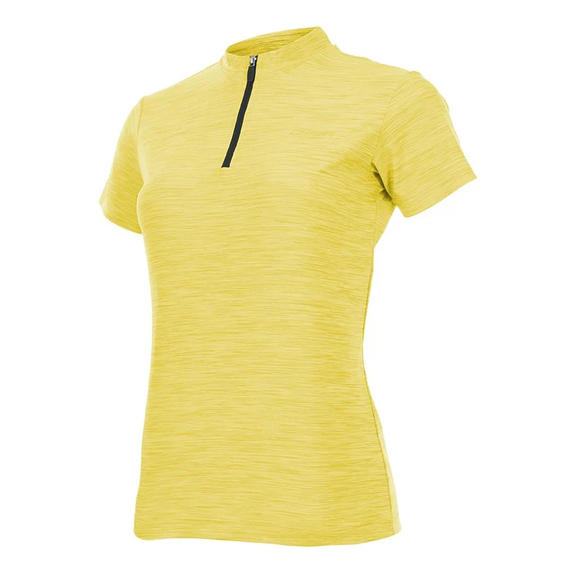 CHIBA Lady Melange Shirt - Radtrikot XS gelb, atmungsaktiv, 3 Rückentaschen