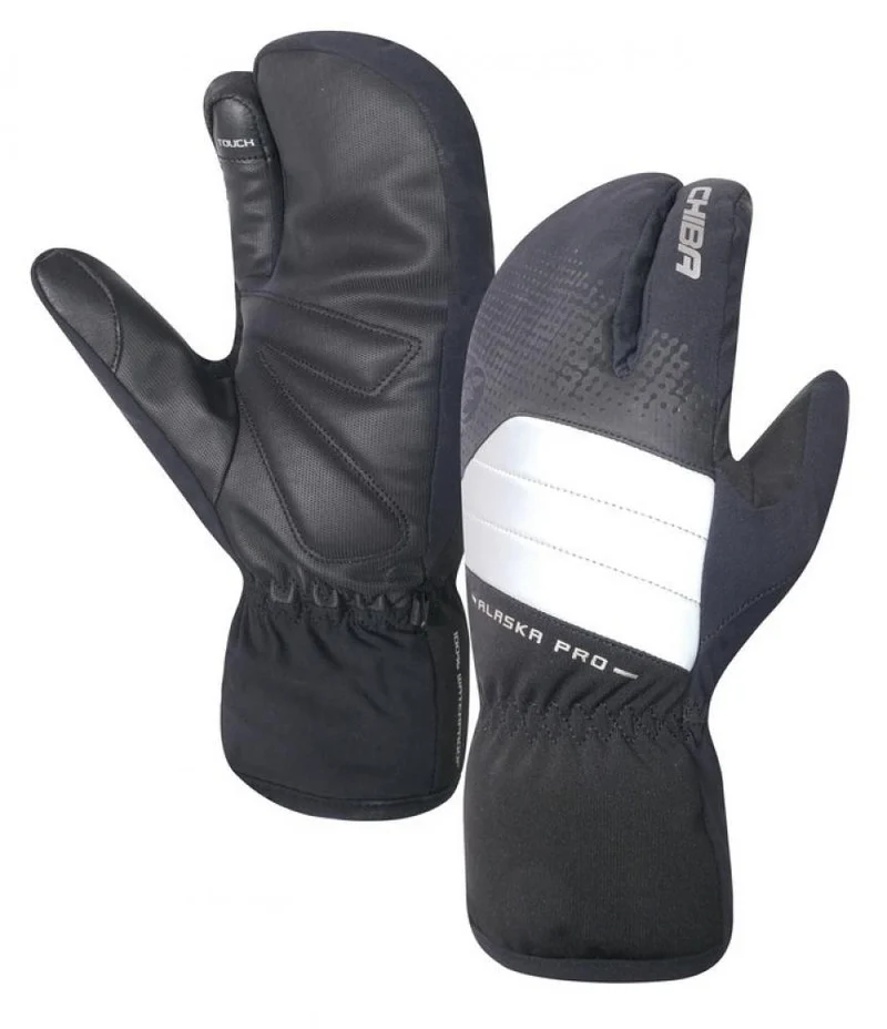 CHIBA Alaska Pro - wasserdichte Lobster Winter-Radhandschuhe, schwarz, Größe S