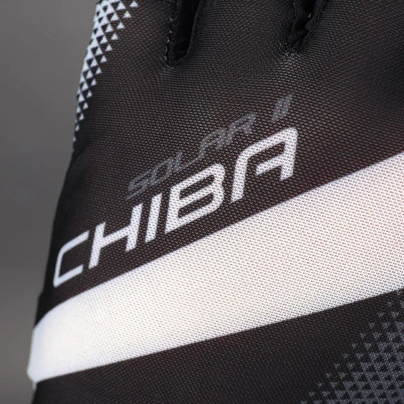 CHIBA Solar II - Radhandschuhe kurz, schwarz/schwarz, Größe L, atmungsaktiv