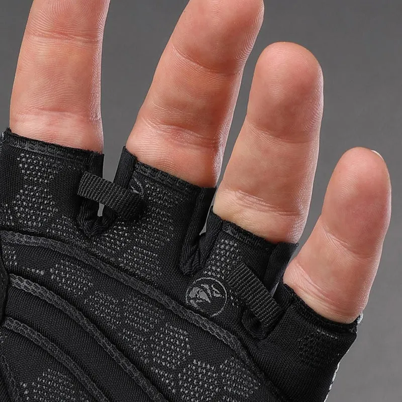CHIBA Solar II - Radhandschuhe kurz, schwarz/schwarz, Größe L, atmungsaktiv