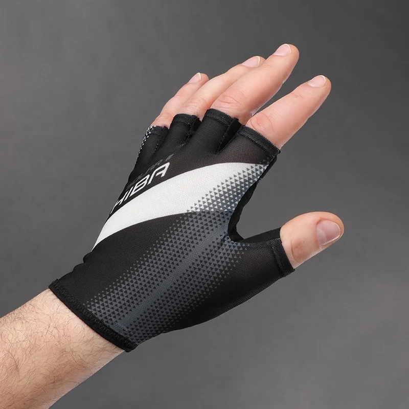 CHIBA Solar II - Radhandschuhe kurz, schwarz/schwarz, Größe M, atmungsaktiv