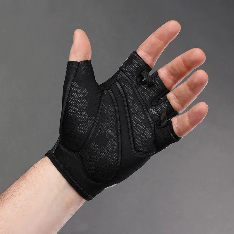CHIBA Solar II - Radhandschuhe kurz, schwarz/schwarz, Größe M, atmungsaktiv