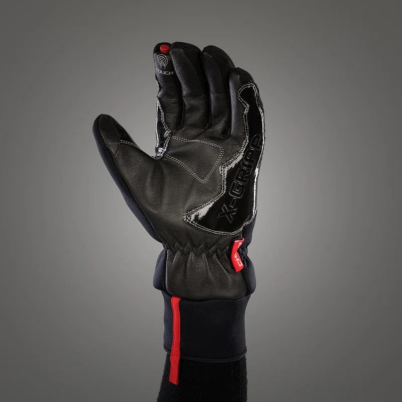 CHIBA Thermo Aktiv - Winter-Radhandschuhe schwarz, winddicht, Touchfinger, Größe L