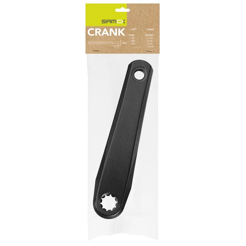 Samox E-Bike Kurbel links 170mm ISIS für Bosch Gen1/2/4 & Brose, Alu schwarz, 13mm Offset, max. 130kg
