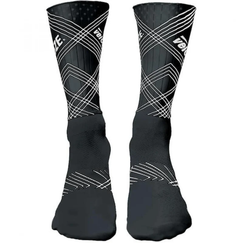 VeloToze Socken Aero schwarz L/XL (43/47) Schwarz - Aero-Vorteil für Rennrad & Zeitfahren