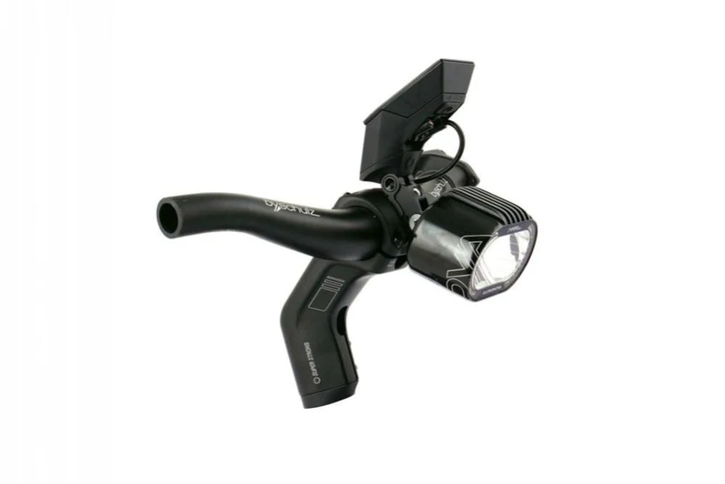 By,Schulz SDS Double-Link Kiox + 10 B6 Vorbauflyhalterung - 10 mm Aufnahme + 6 mm Hülse für Bosch Kiox-Display & Lampe, verstellbar, Aluminium