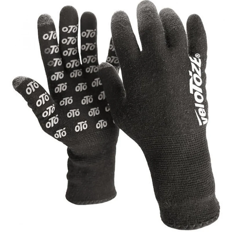 VeloToze Handschuhe Knitted wasserdicht S Schwarz - warmer, wasserdichter Radhandschuh