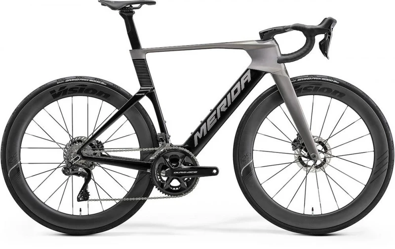 Merida REACTO TEAM Aero-Rennrad Carbon - Größe M, Slate Grey Black, Shimano Dura-Ace Di2, Vision Metron 60 RS