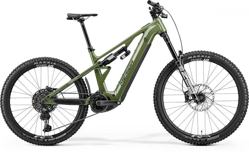 MERIDA eONE-EIGHTY 900 E-Mountainbike Fully - Größe XS - 800 Wattstunden - Bosch Performance Line CX - 180 Millimeter Federweg - anaconda green black