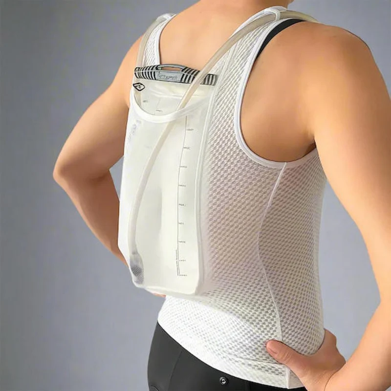 VeloToze Funktionsweste Hydro Vest mit Trinkblase XL Weiß - aerodynamische Trinklösung