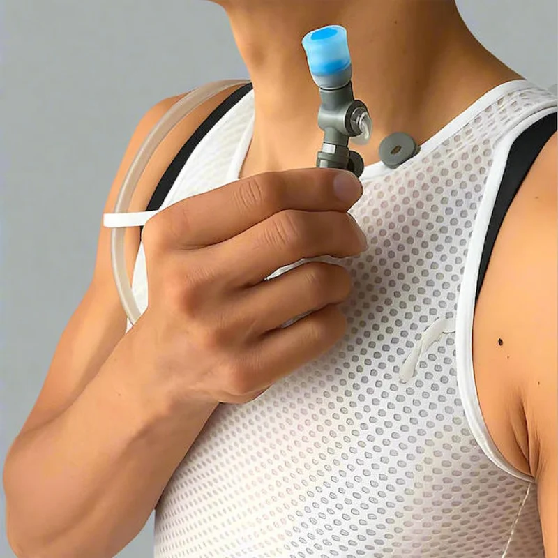 VeloToze Funktionsweste Hydro Vest mit Trinkblase L Weiß - aerodynamisches Trinksystem