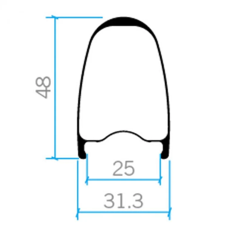 Vision Laufradsatz SC 48 i25 Disc 622x25x48 mm Schwarz - aero-optimierter Carbon-Allrounder