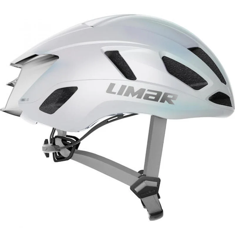Limar Air Atlas W&B Opal White Silver M Weiß/Silber - aerodynamischer Rennradhelm