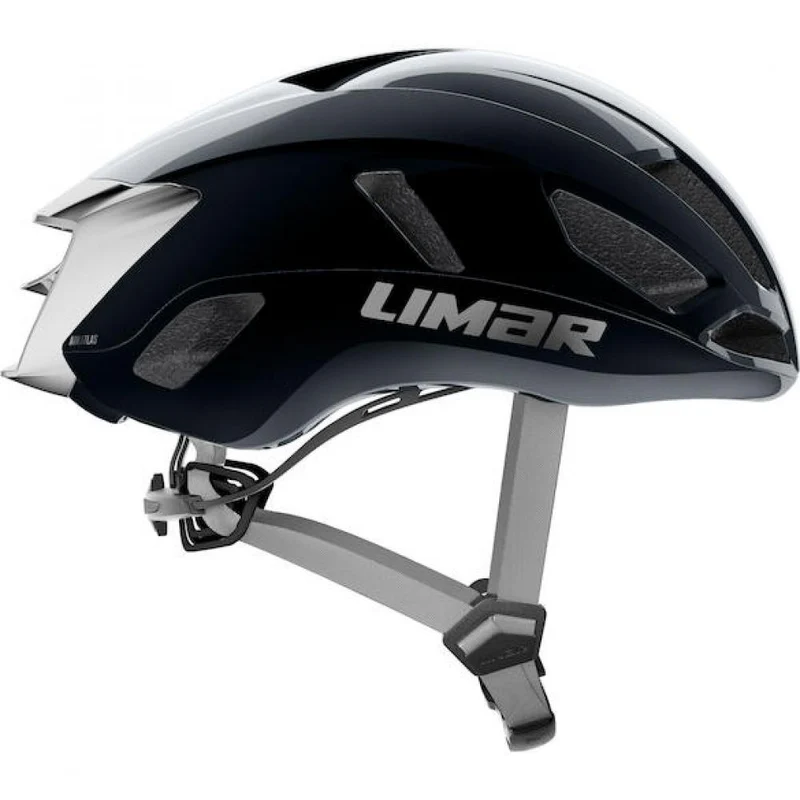 Limar Air Atlas W&B Midnight Black L Schwarz/Silber - aerodynamischer High-Performance-Rennradhelm