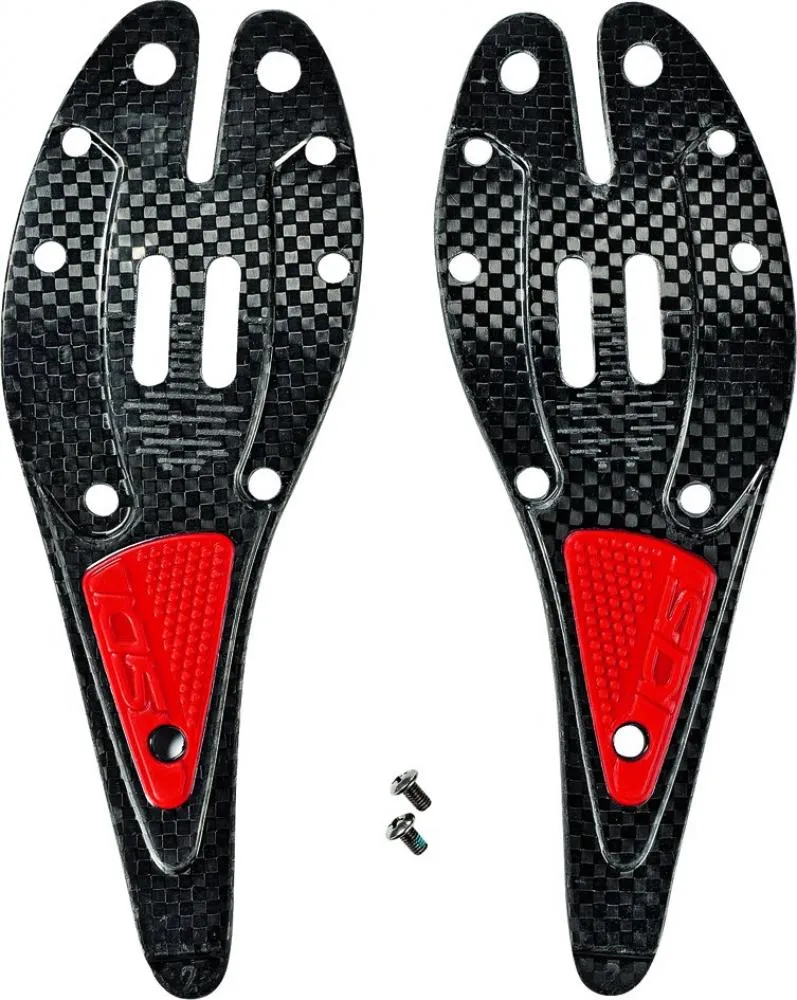 Sidi Sohle SRS Carbon 38-40.5 Schwarz/rot - leichte MTB-Ersatzsohle mit Top-Grip