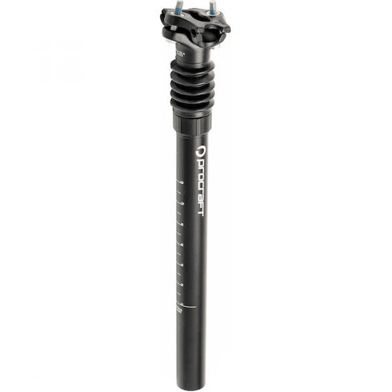 Procraft Shock II Federsattelstütze 27,2 x 350 mm Schwarz - Komfort für Starrrahmen
