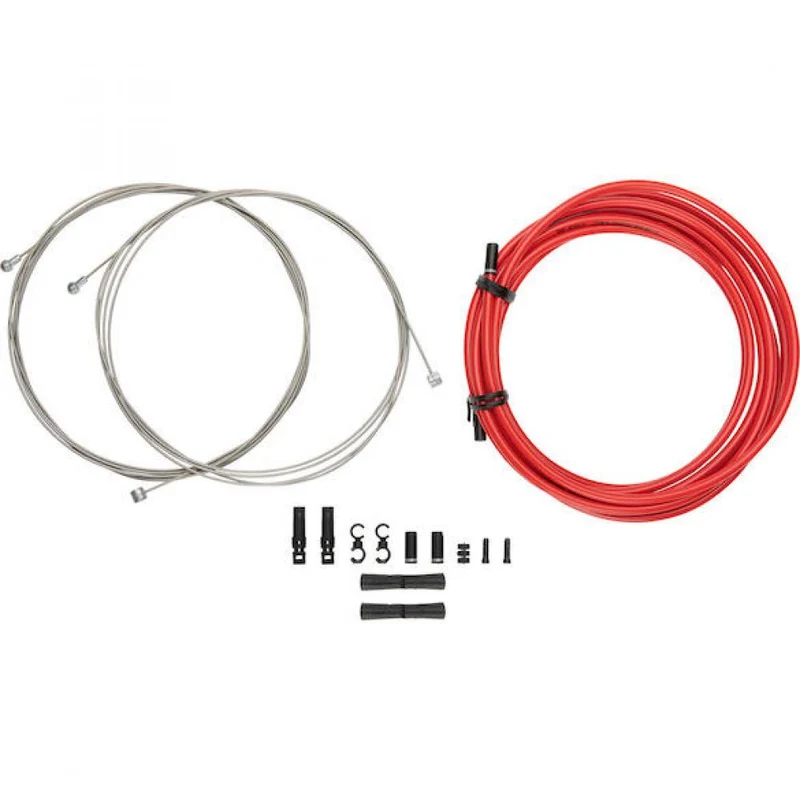 Jagwire Universal Sport XL Bremszugset Rot - Extra lange Außenhüllen für MTB & Rennrad