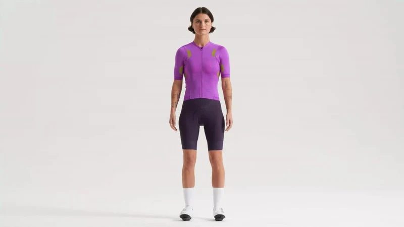 PRIME HYPRVIZ Damen Fahrrad Trikot Kurzarm - High Visibility Jersey in Pruple Orchid Größe L