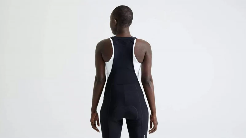 SBC FOUNDATION Damen Trägerhose Kurz - Recycelte Radhose Schwarz Größe L - Bibshort