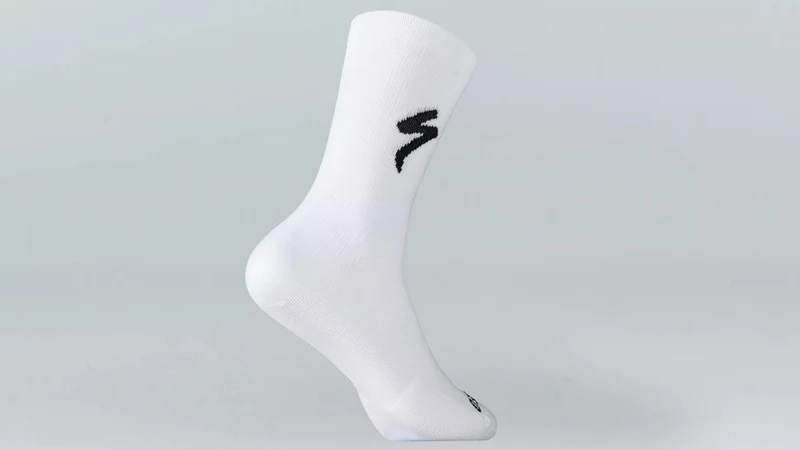 SOFT AIR TALL LOGO SOCK WHT/BLK S - Hohe Sportsocken mit Logo - Bekleidung
