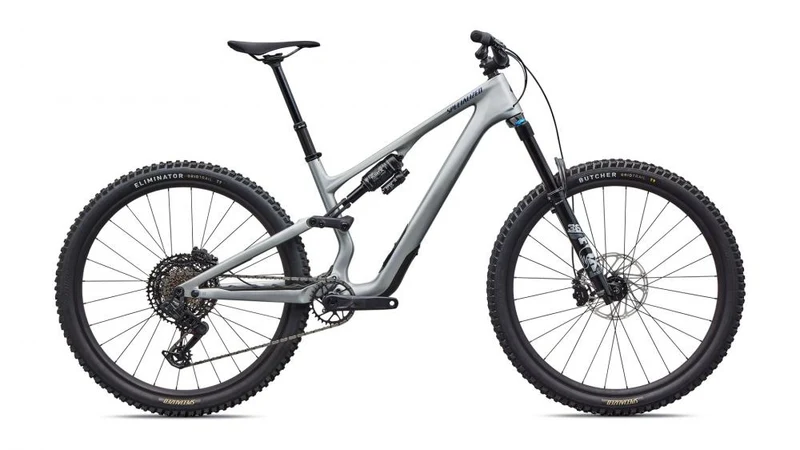 Specialized S-Works Stumpjumper 15 Comp - Shadow Silver/Majolica Blue Metallic - Größe S2 - Mountainbike