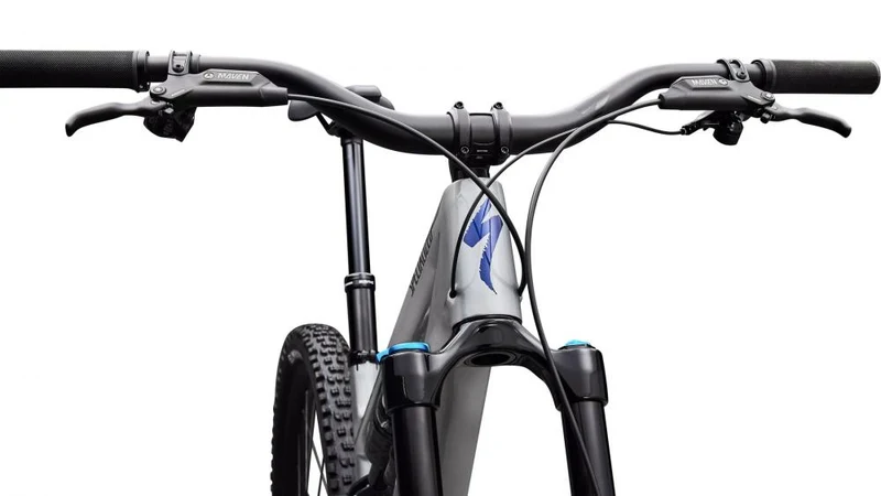 Specialized S-Works Stumpjumper 15 Comp - Shadow Silver/Majolica Blue Metallic - Größe S2 - Mountainbike