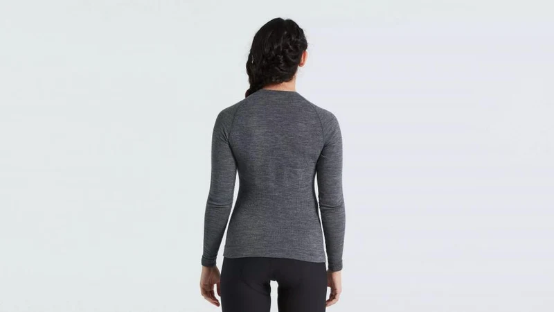SEAMLESS MERINO BASELAYER LS WMN GRY S/M - Bekleidung