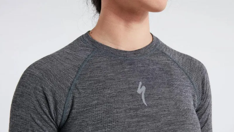 SEAMLESS MERINO BASELAYER LS WMN GRY L/XL - Bekleidung