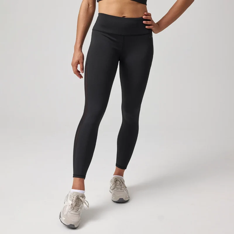 High Waist Leggings Mesh | Schwarz