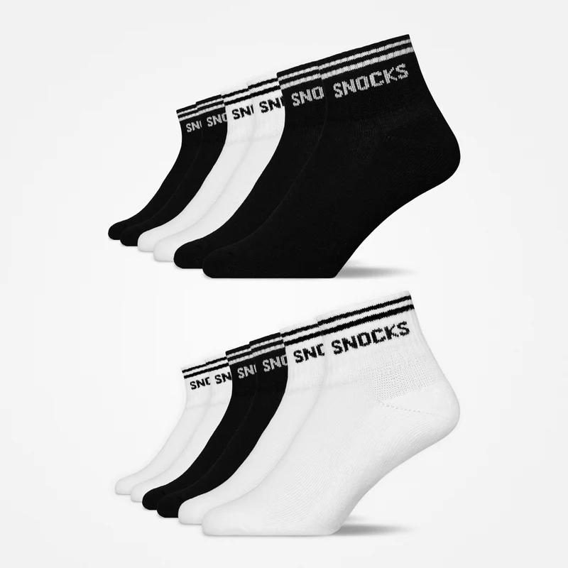 Retro Sneaker Socken | Schwarz-Weiß (Streifen)