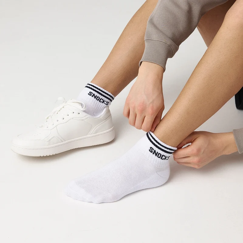 Retro Sneaker Socken | Grau (Streifen)