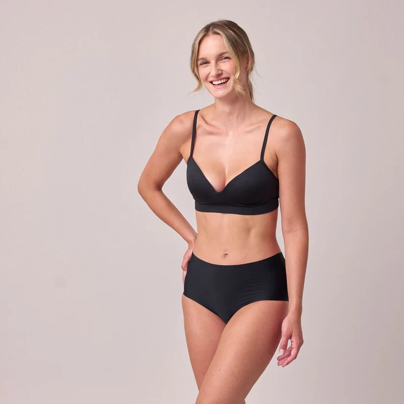 High Waist Hipster Panties Seamless | Schwarz