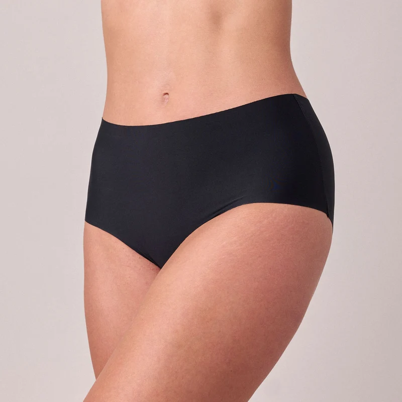 High Waist Hipster Panties Seamless | Schwarz