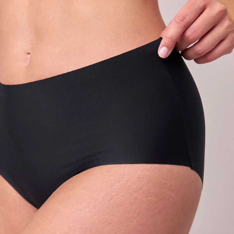 High Waist Hipster Panties Seamless | Schwarz