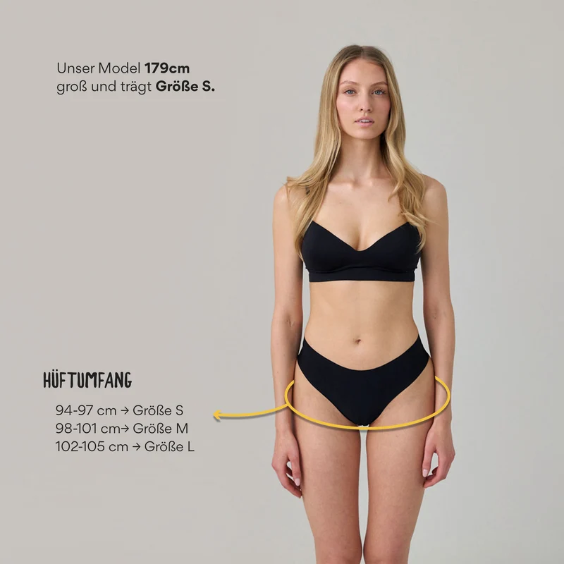 Hipster Panties Seamless | Schwarz