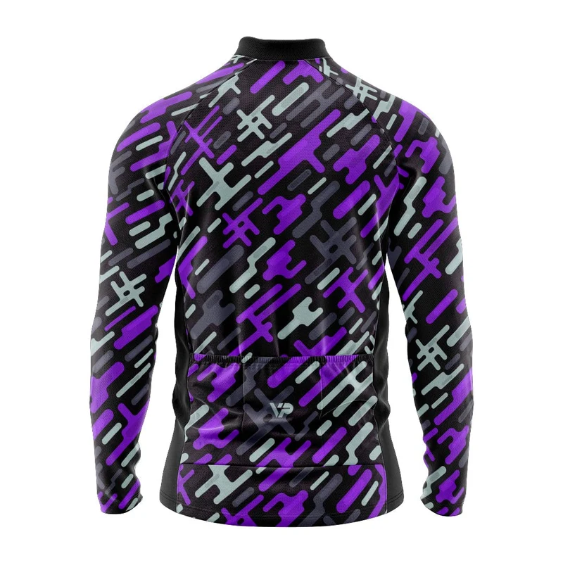 Purple Pattern Long Sleeve Cycling Jersey