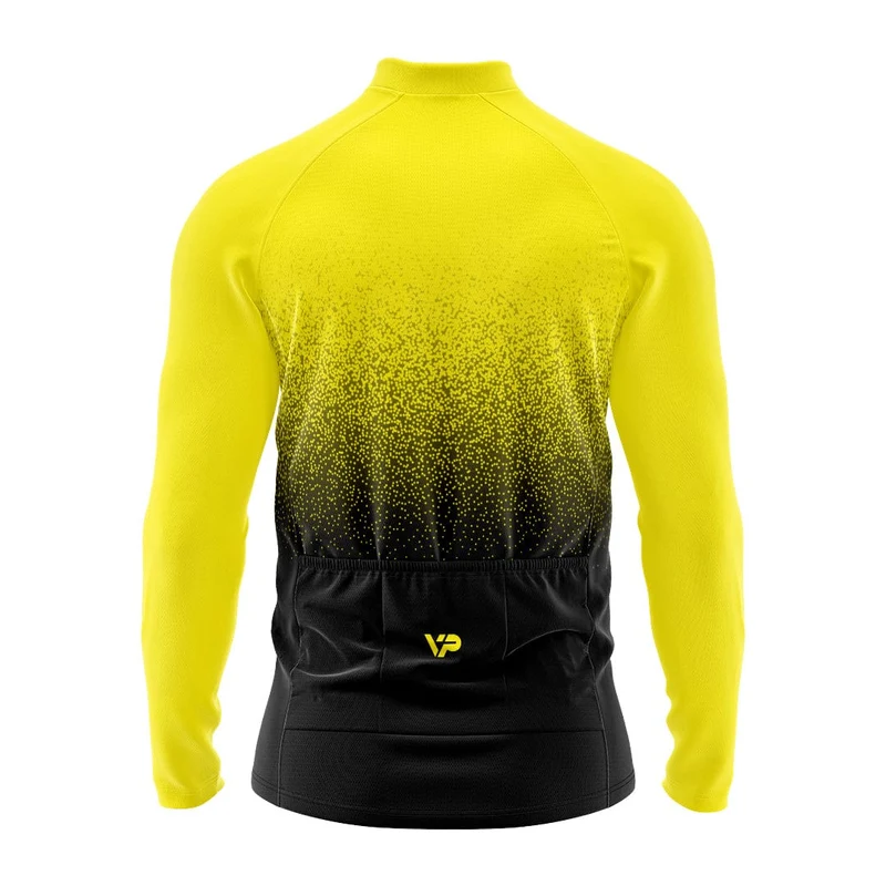 Yellow Gradient Long Sleeve Cycling Jersey
