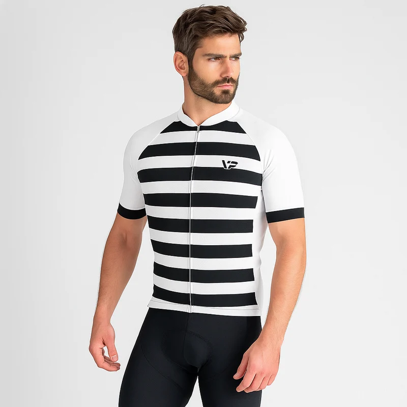 White Stripes Cycling Jersey