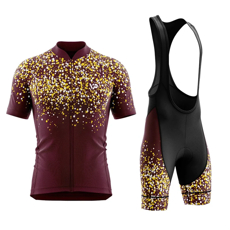Burgundy Dots Cycling Kit