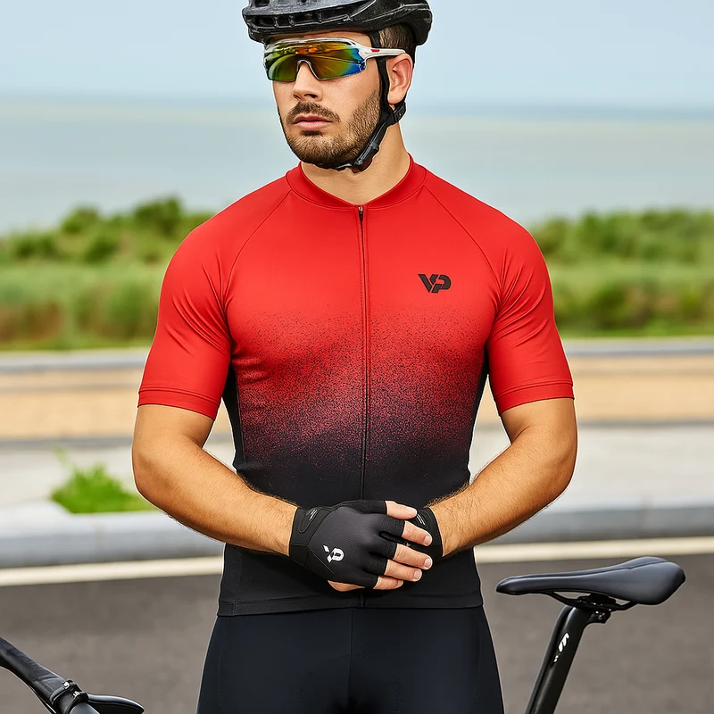 Red Gradient Cycling Jersey