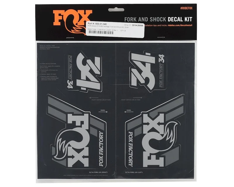 FOX Heritage Decal Kit Fork & Shock | bis MY20 | Silver