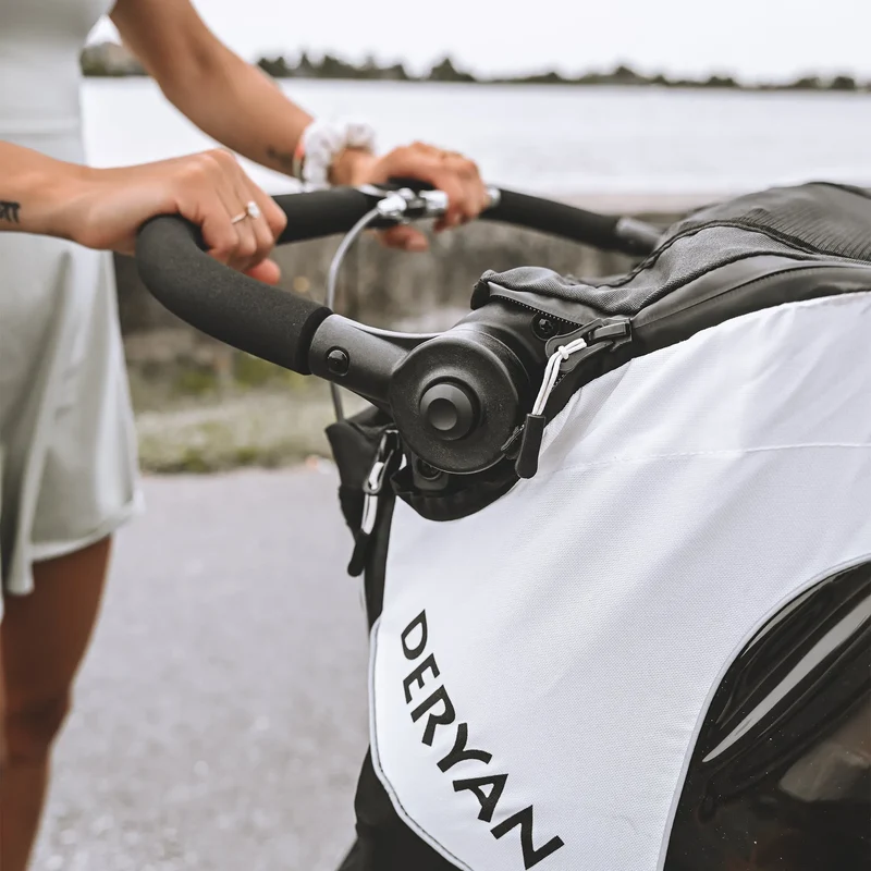 Luxus-Fahrradanhänger, 3-in-1-Kinderwagen und Jogger – Schwarz/Creme