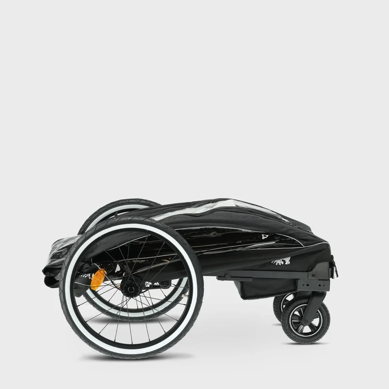 Luxus-Fahrradanhänger, 3-in-1-Kinderwagen und Jogger – Schwarz/Creme