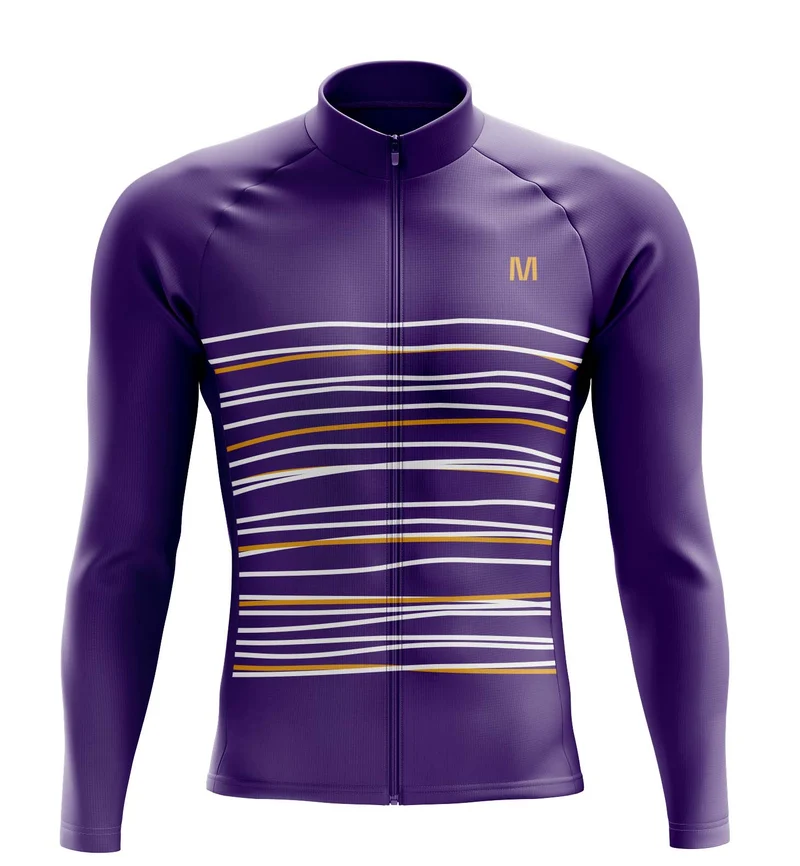 Men's Purple Long Sleeve Cycling Jersey